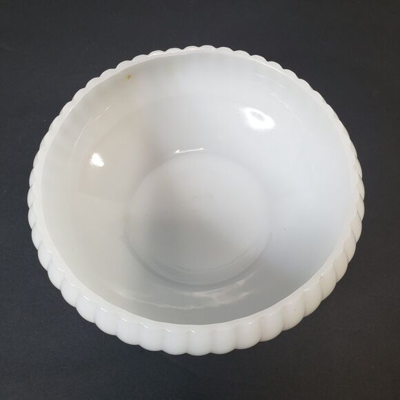 Vintage White Milk Glass Swirl Bowl Candy Dish - Picture 4 of 7